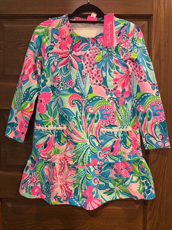 Lilly Pulitzer Other - Lilly Pulitzer Pink, Blue & Green Floral Print VIRA DRESS. Golden Hour.